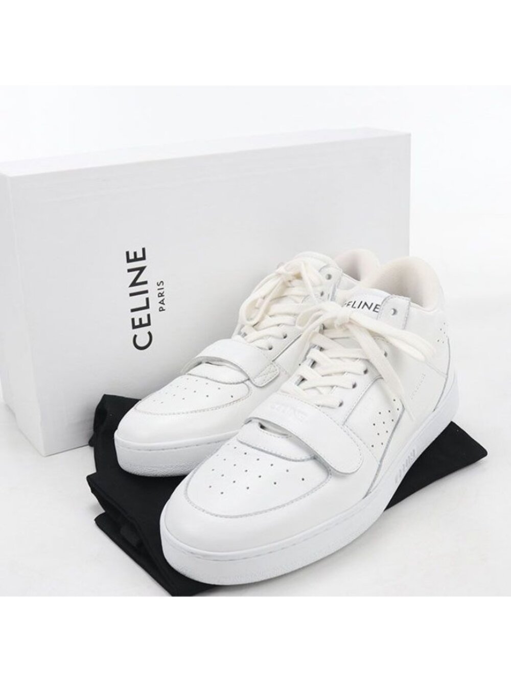 Celine Mid Velcro Strap Sneakers Leather